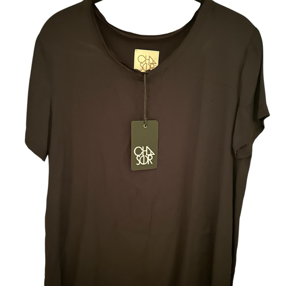 Chaser Black Silky Crewneck Top